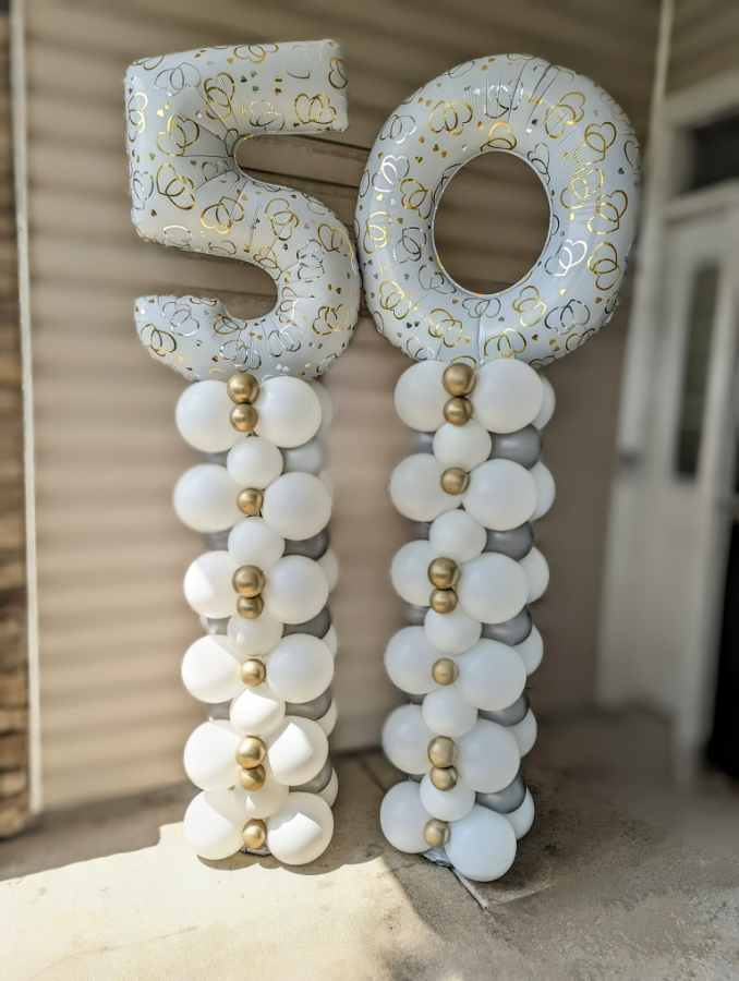 50th anniversary balloon decoration display