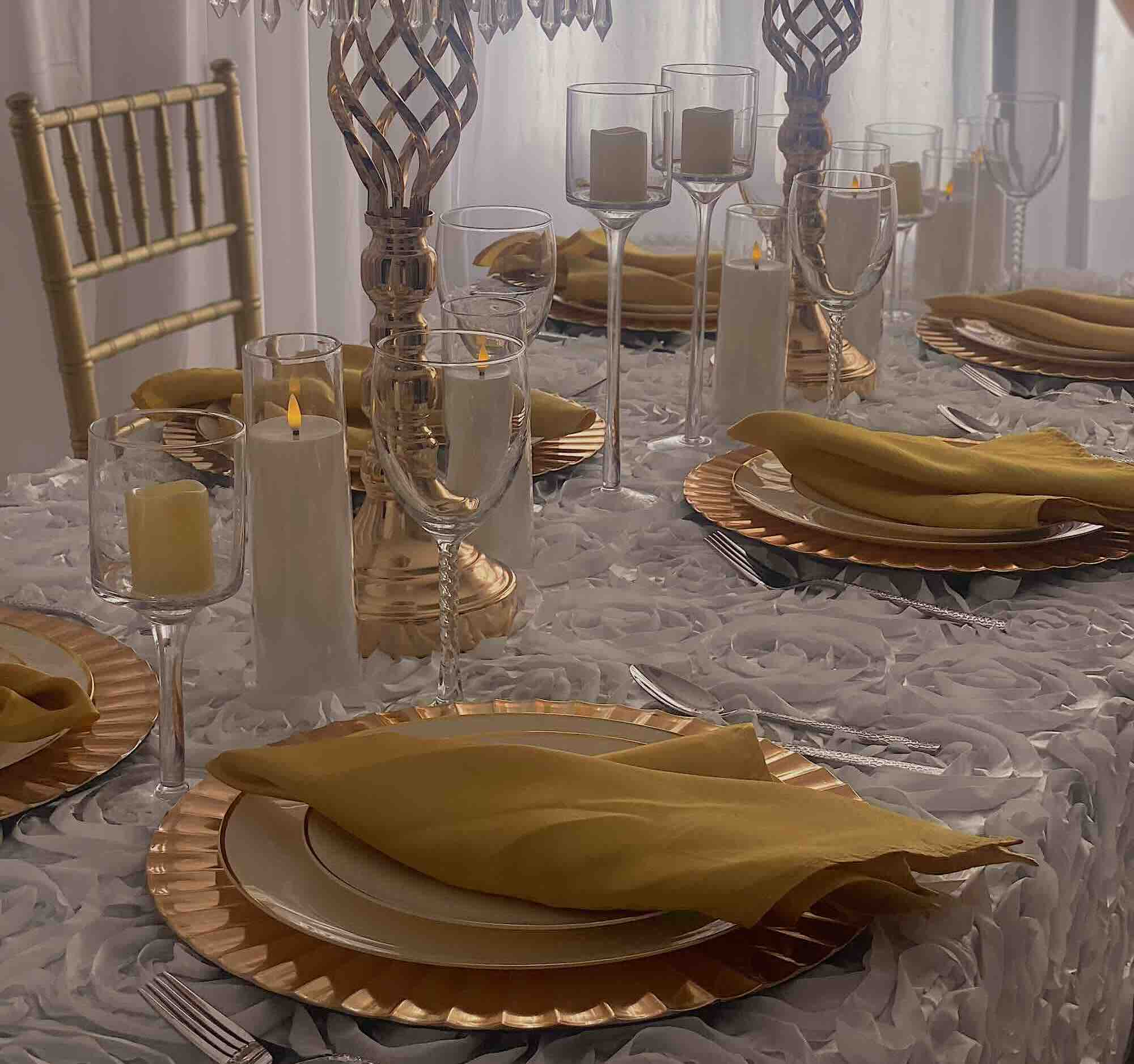 A table setting that is nicely decorated.